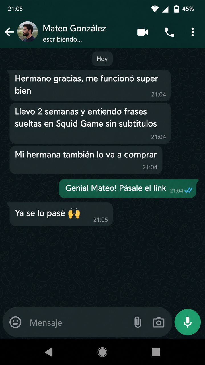 Testimonio por WhatsApp
