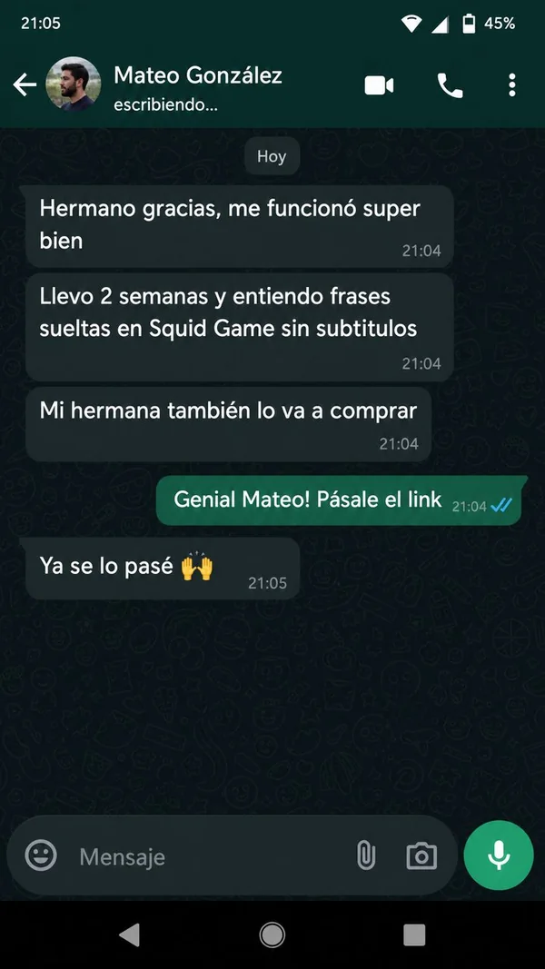 Testimonio por WhatsApp