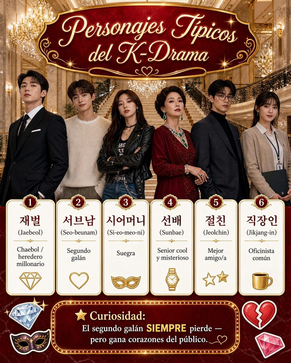 Mapa mental, personajes de k-drama