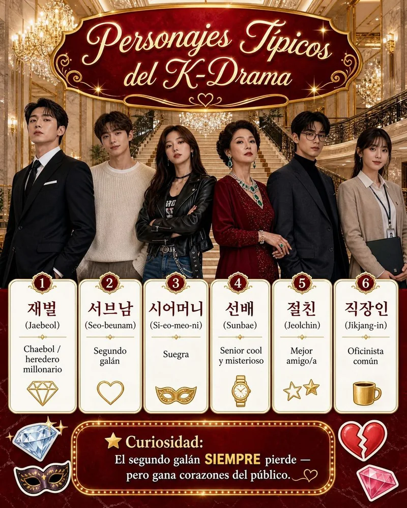 Mapa mental, personajes de k-drama