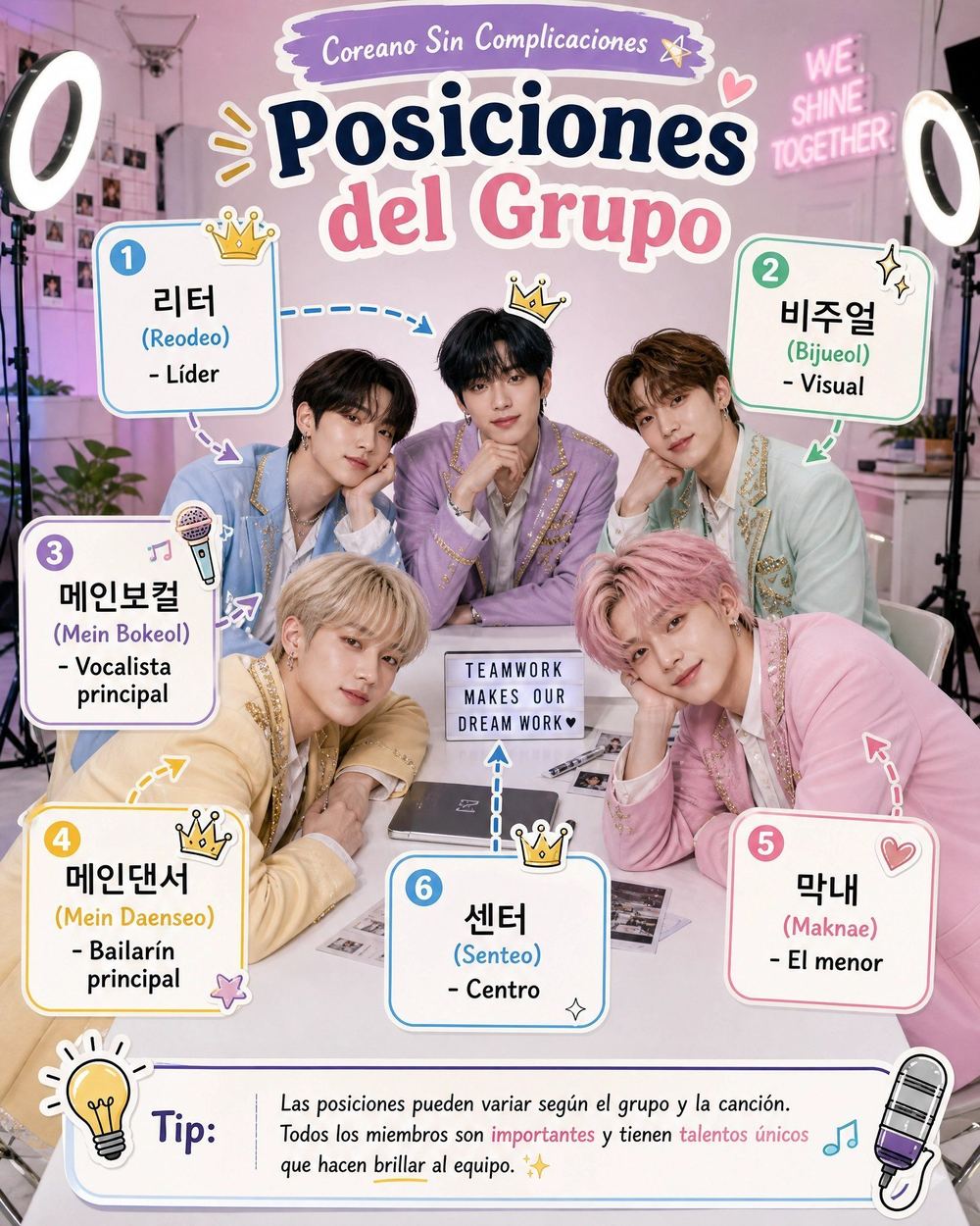Mapa mental, vocabulario k-pop (vol. 2)
